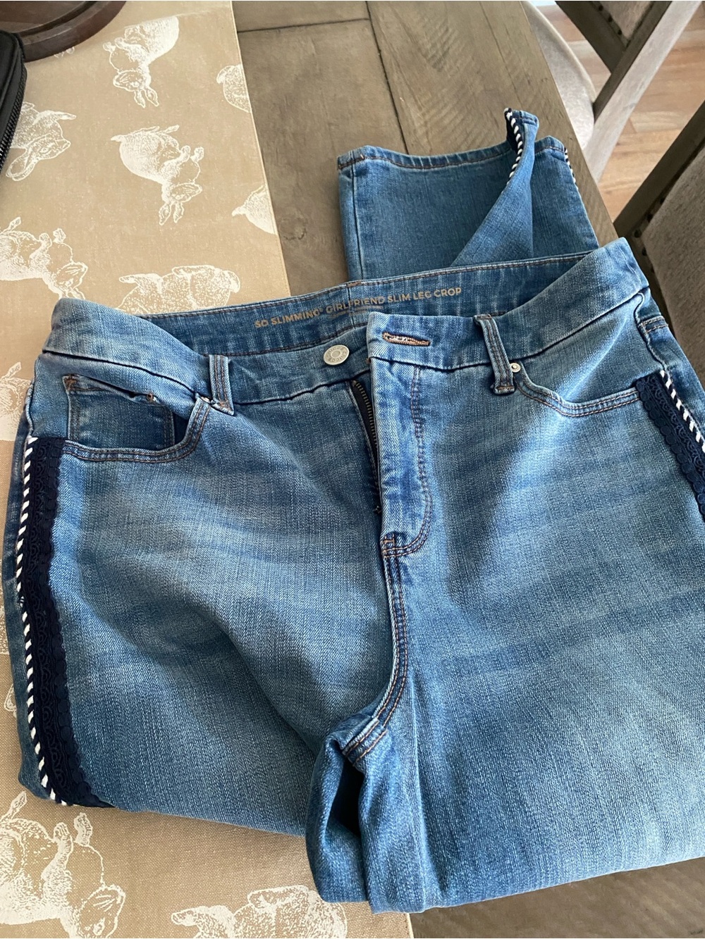 Chico’s Women’s Blue Slim Girlfriend Crop Jeans